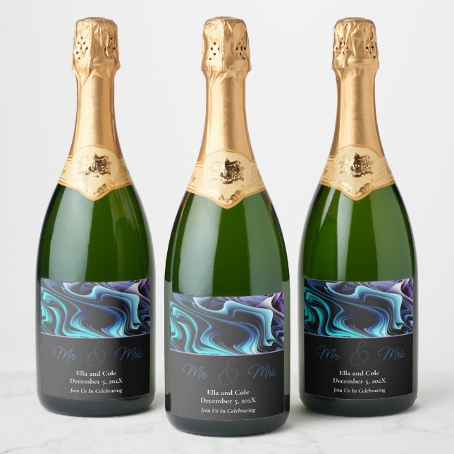 Colorful Enchantment Sparkling Wine Label (Bottles)