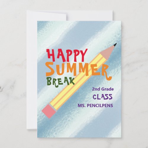 Colorful End of School Year Teacher Note Cards