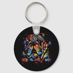 Bulldog Color Transparent Keychain For Men and Women