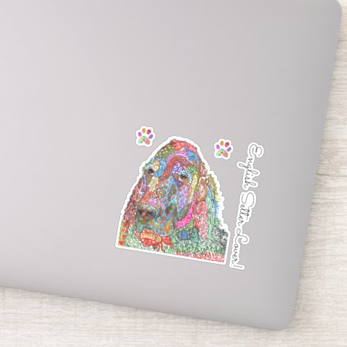 Colorful  English Setter Lover Vinyl Stickers