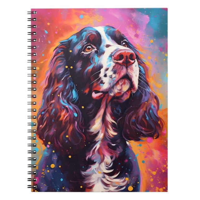 Colorful English Springer Spaniel Notebook (Front)