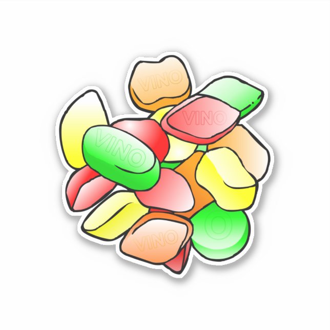 Colorful English Wine Gums Sticker (Front)