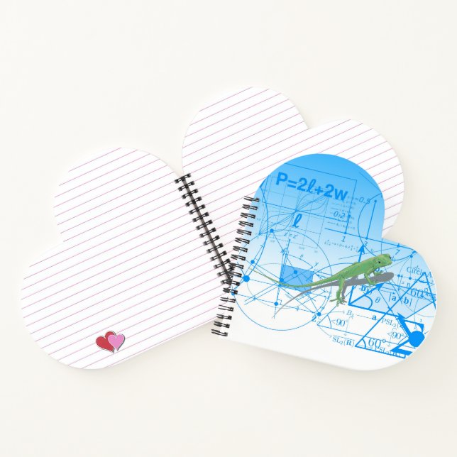 Colorful Equations Geometric Designs Lizard Heart Notebook (Inside)
