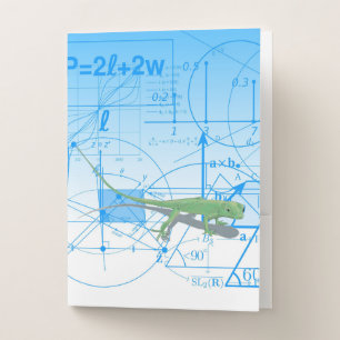 Colorful Equations Geometric Designs Lizard Pocket Folder