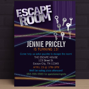 Colorful Escape Room Invitation