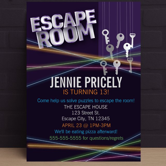 Colorful Escape Room Invitation (Colorful Escape Room Invitation
)