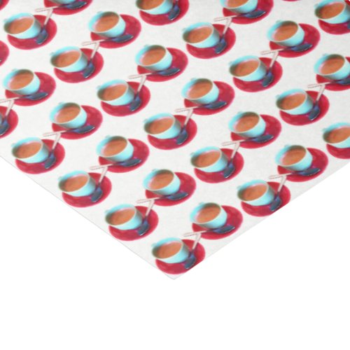 Colorful Espresso Cup and Saucer Photograph Tissue Paper