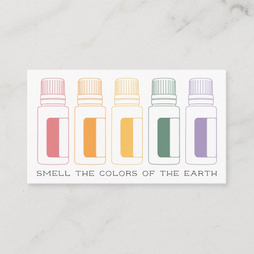 Colorful Essential Oil Bottles Business Card