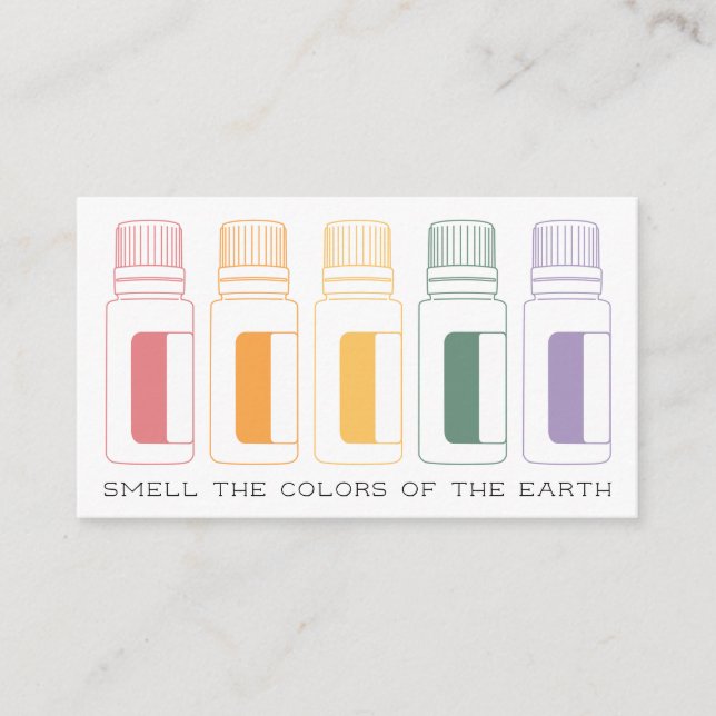Colorful Essential Oil Bottles Business Card (Front)