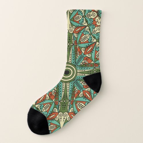 Colorful Ethnic Arabesque Vintage Ornament Socks
