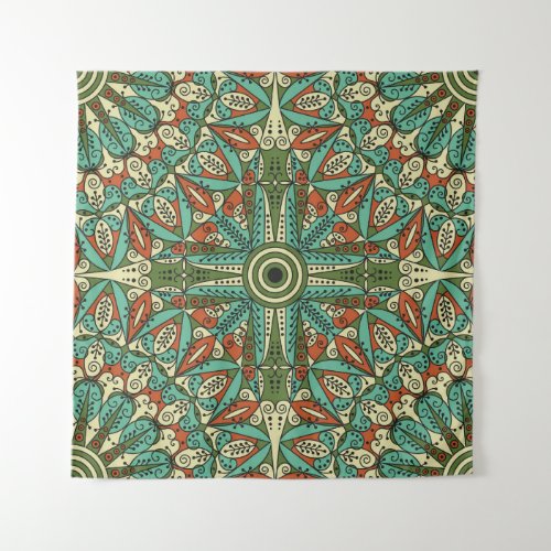 Colorful Ethnic Arabesque Vintage Ornament Tapestry