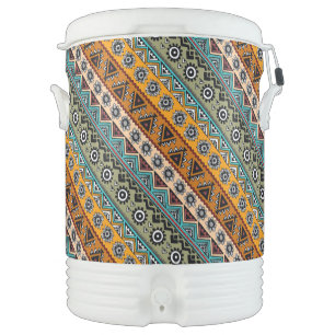 Colorful ethnic aztec patterns design beverage coo beverage cooler