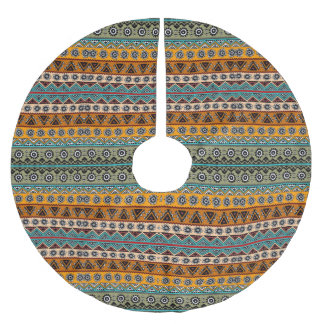 Colorful ethnic aztec patterns design decorative brushed polyester tree skirt