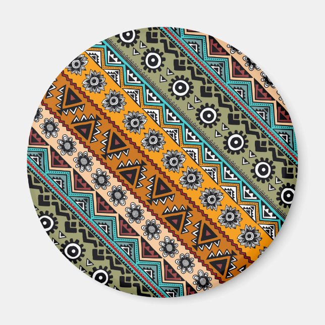 Colorful ethnic aztec patterns design magnet (Front)