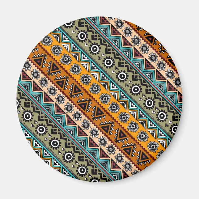 Colorful ethnic aztec patterns design magnet (Front)