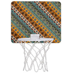 Colorful ethnic aztec patterns design mini basketball hoop