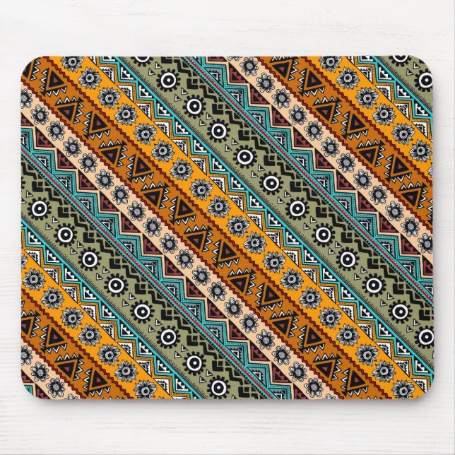 Colorful ethnic aztec patterns design mouse pad (Front)