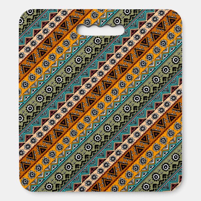 Colorful ethnic aztec patterns design seat cushion (Front Vertical)