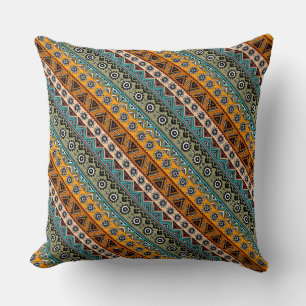 Colorful ethnic aztec patterns design throw pillow