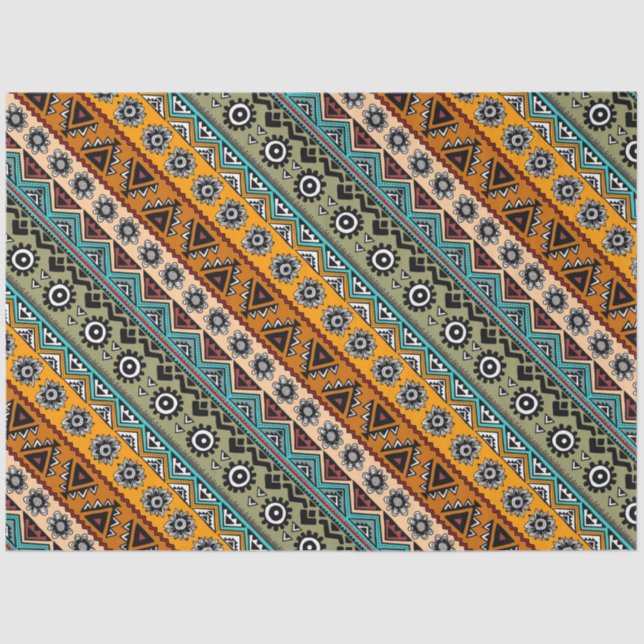 Colorful ethnic aztec patterns design tissue paper (Front)