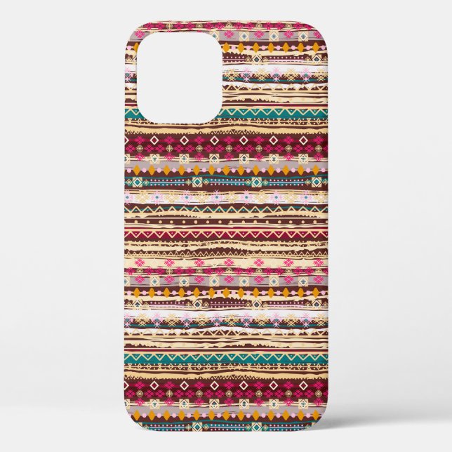 Colorful Ethnic Boho Tribal Pattern Case-Mate iPhone Case (Back)