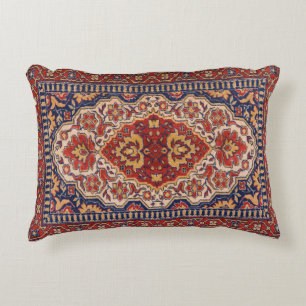 Colorful Ethnic Floral Geometric Rug Design Decorative Pillow