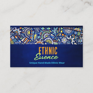 Colorful Ethnic Hand-Drawn Ornament Business Card