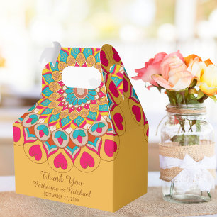 Colorful Ethnic Mandala Bold & Bright Wedding  Favor Boxes