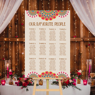 Colorful Ethnic Mandala Bold & Bright Wedding Foam Board