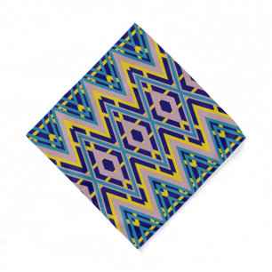 Colorful Ethnic pattern blue and yellow cool Bandana