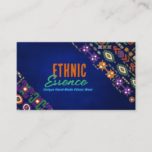 Colorful Ethnic Pattern Ornament  Business Card (Front)