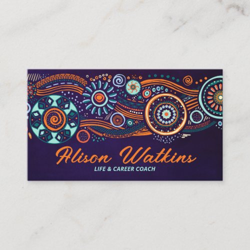 Colorful Ethnic Pattern Ornament  Business Card
