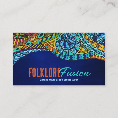 Colorful Ethnic Pattern Ornament  Business Card
