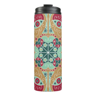 Colorful ethnic patterned background. Arabesque vi Thermal Tumbler