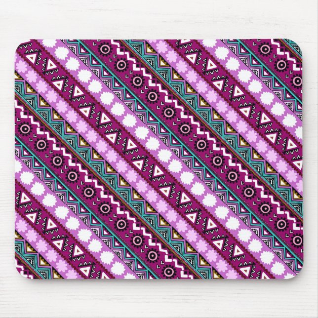 Colorful ethnic patterns design mouse pad (Front)