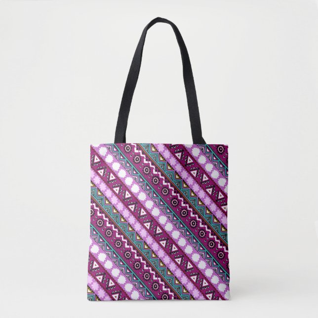 Colorful ethnic patterns design mouse pad tote bag (Front)