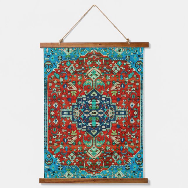 Colorful Ethnic Rug Design Hanging Tapestry (Front)