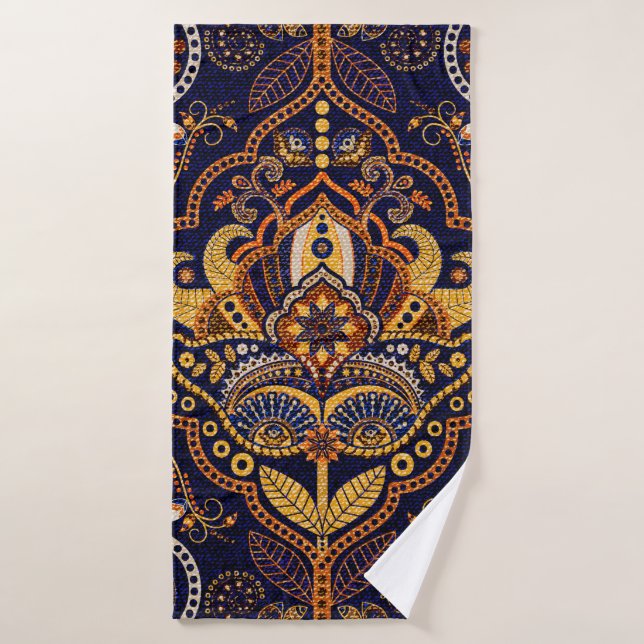 Colorful ethnic tribal seamless pattern bath towel (Bath Towel)