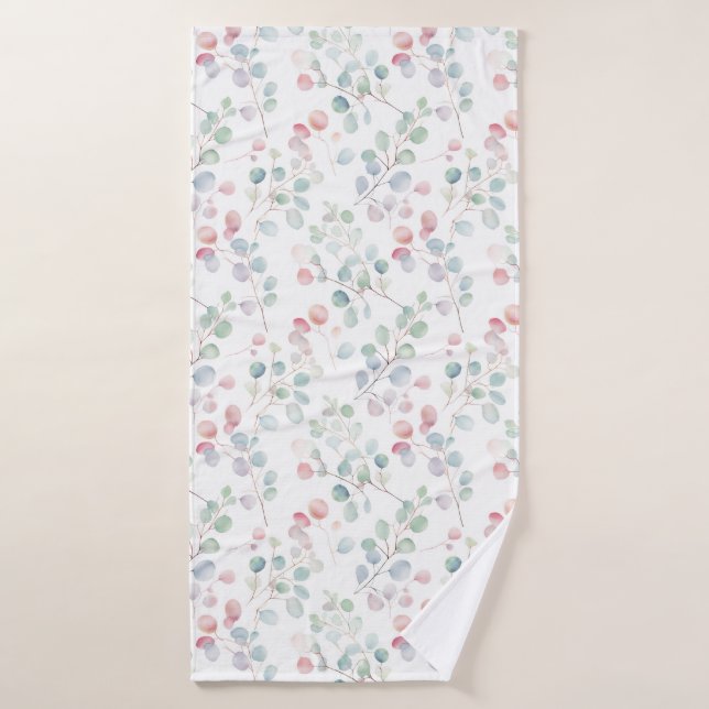 Colorful Eucalyptus Foliage Bath Towel (Bath Towel)