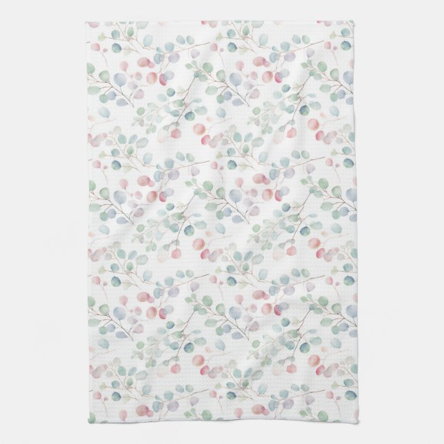 Colorful Eucalyptus Foliage Kitchen Towel (Vertical)