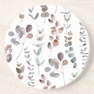 Colorful Eucalyptus Watercolor   Coaster