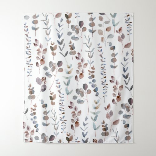 Colorful Eucalyptus Watercolor   Tapestry