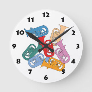 Colorful Euphonium Round Clock
