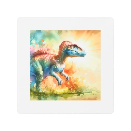 Colorful Europasaurus AREF759 _ Watercolor Metal Print