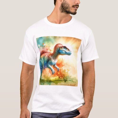 Colorful Europasaurus AREF759 _ Watercolor T_Shirt
