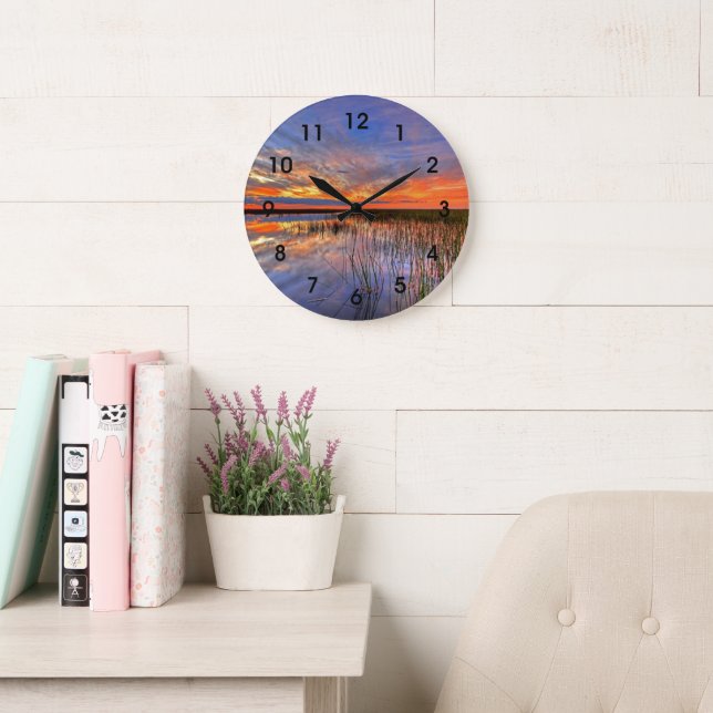 Colorful Everglades, Florida, Large Clock (Reading Room)