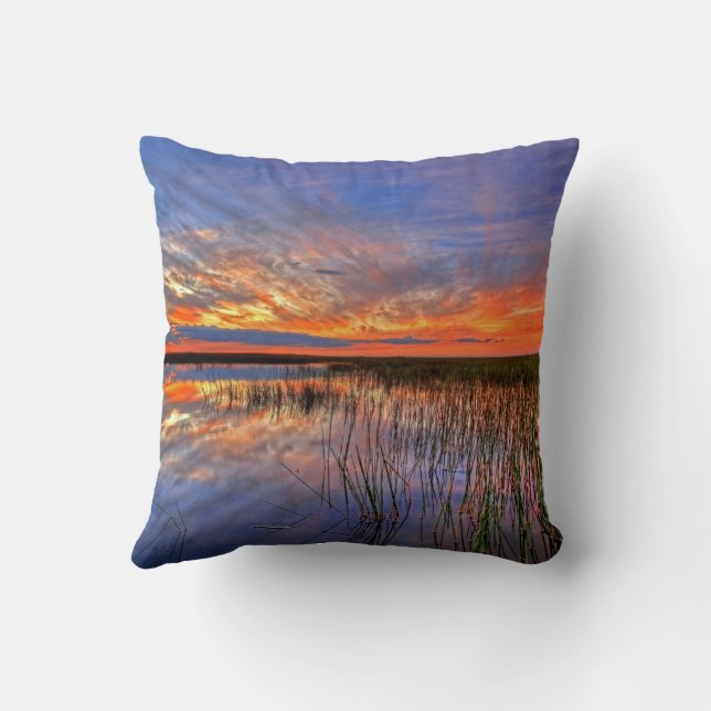 Colorful Everglades, Florida, Throw Pillow (Back)