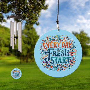 Colorful "Every Day is a Fresh Start" Motivational Wind Chime