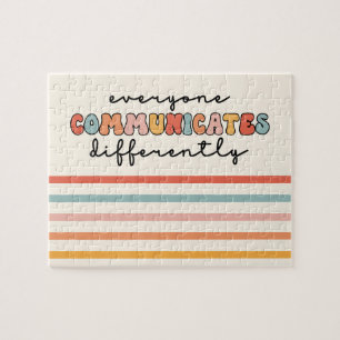 Colorful Everyone Communicates Differently  Jigsaw Puzzle