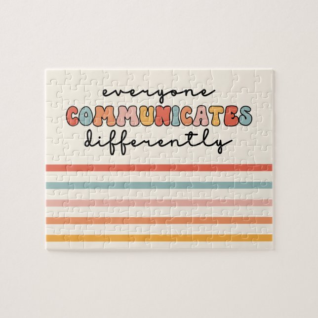 Colorful Everyone Communicates Differently  Jigsaw Puzzle (Horizontal)